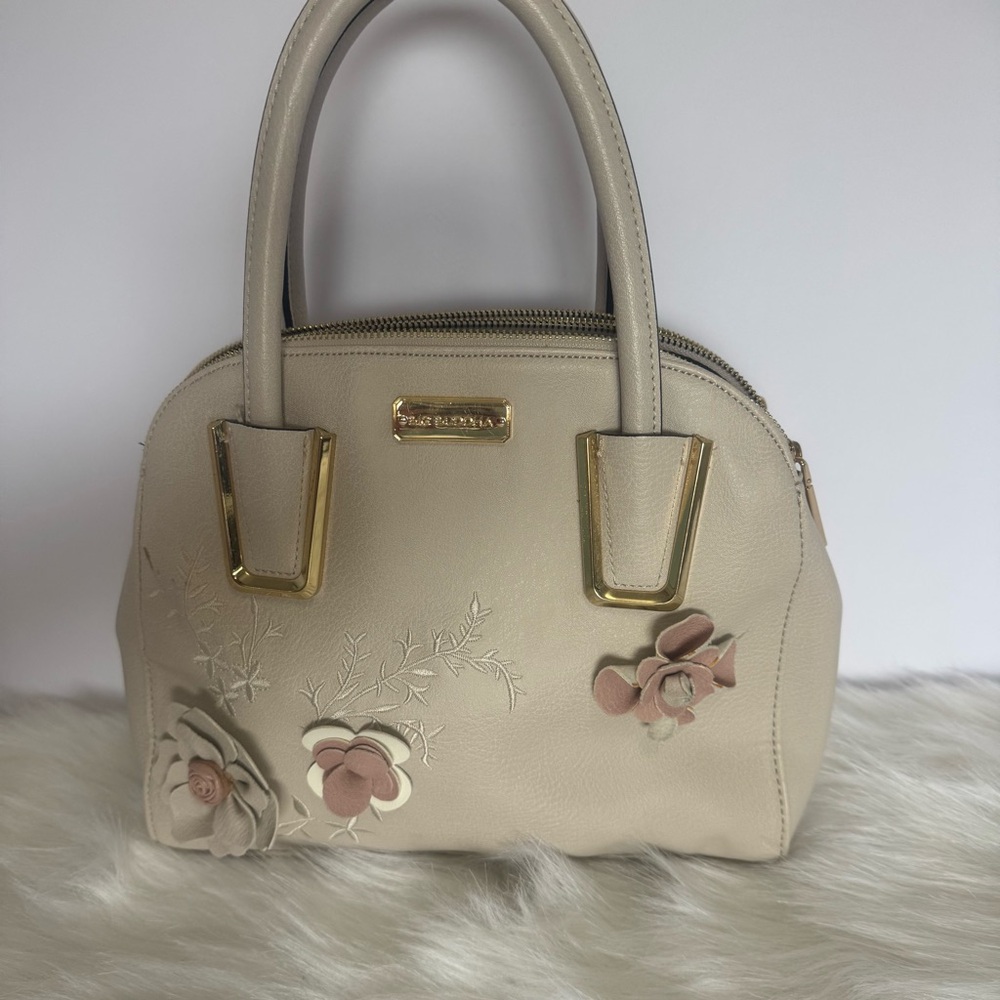 Elegant Big Buddha Bone/Beige Pink Floral Handbag
